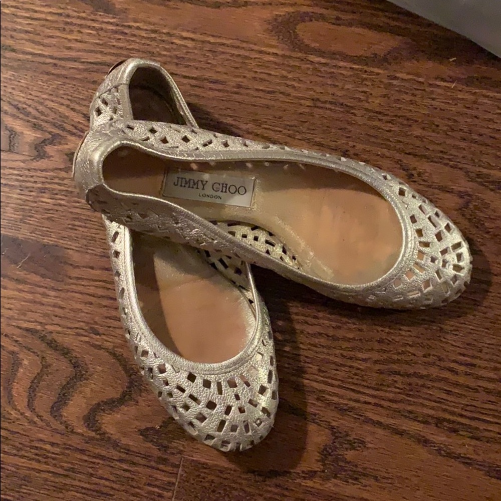 Jimmy Choo laser-cut baller flats